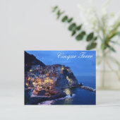 Cinque Terre Nightline Briefkaart (Staand voorkant)