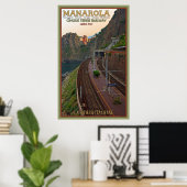 Cinque Terre Railway te Manarola Poster (Thuiskantoor)