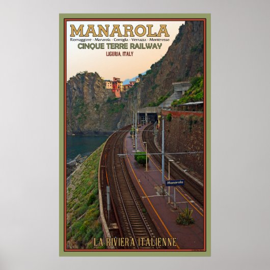 Cinque Terre Railway te Manarola Poster (Voorkant)