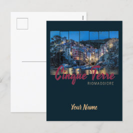 Cinque Terre Riomaggiore Italiaans  souvenir Feestdagenkaart