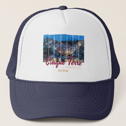 Cinque Terre Riomaggiore Italiaanse  Souvenir Trucker Pet (Voorkant)