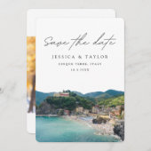 Cinque Terre Save the Date Italiaans Huwelijk Kaart (Voorkant / Achterkant)