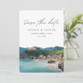 Cinque Terre Save the Date Italiaanse Trouwdag Kaart (Staand voorkant)