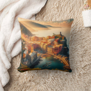 Cinque Terre Strand Italië Vintage Europa Reizen Kussen