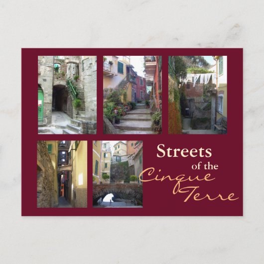 Cinque Terre Street Collage Briefkaart (Voorkant)