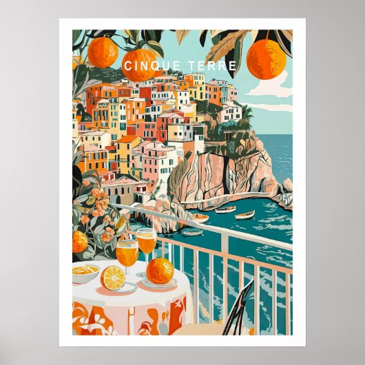 Cinque Terre Travel Poster, Italië Travel Print (Voorkant)