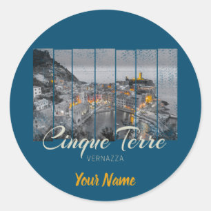 Cinque Terre Vernazza Italië Souvenir Ronde Sticker