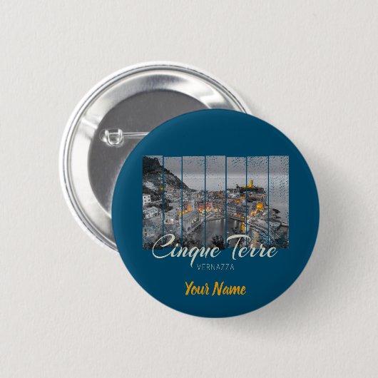 Cinque Terre Vernazza Italien  Souvenir Ronde Button 5,7 Cm (Voorkant /achterkant)
