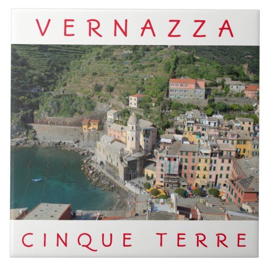 Cinque Terre Vernazza uitzicht keramische tegel Tegeltje (Voorkant)