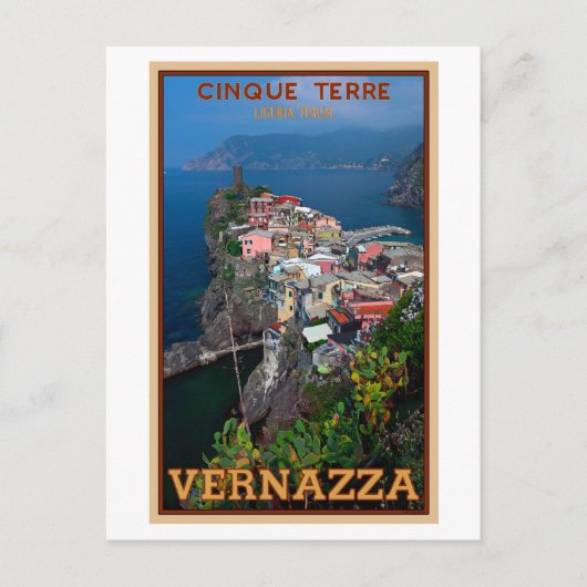 Cinque Terre - Vernazza van boven Briefkaart (Voorkant)