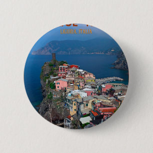 Cinque Terre - Vernazza van boven Ronde Button 5,7 Cm