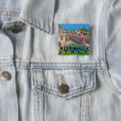 Cinque Terre Vierkante Button 5,1 Cm (In situ)