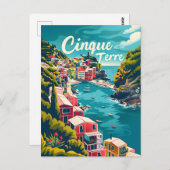 Cinque Terre Vintage Briefkaart (Voorkant / Achterkant)