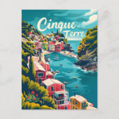 Cinque Terre Vintage Briefkaart (Voorkant)