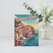 Cinque Terre-vintage Briefkaart (Staand voorkant)