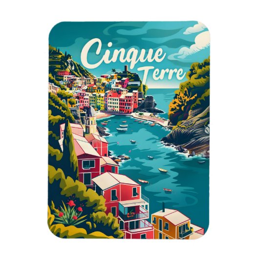 Cinque Terre Vintage Magneet (Verticaal)