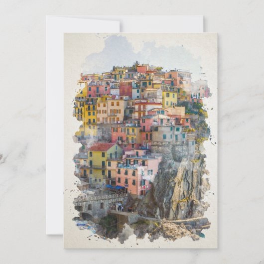 Cinque Terre Waterverf Art (Voorkant)