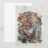 Cinque Terre Waterverf Art (Voorkant / Achterkant)
