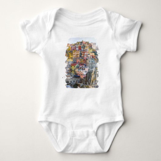 Cinque Terre Waterverf Art Romper (Voorkant)