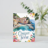 Cinque Terre-waterverf Briefkaart (Staand voorkant)