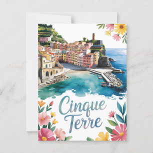 Cinque Terre-waterverf Briefkaart