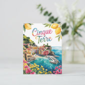 Cinque Terre-waterverf Briefkaart (Staand voorkant)
