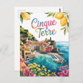 Cinque Terre-waterverf Briefkaart (Voorkant / Achterkant)