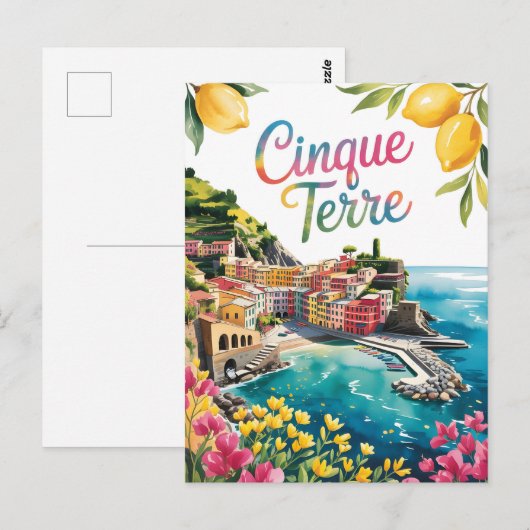 Cinque Terre-waterverf Briefkaart (Voorkant / Achterkant)