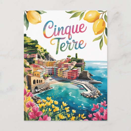 Cinque Terre-waterverf Briefkaart (Voorkant)