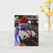 Cinquecento auto gedecoreerd voor Kerstmis Kaart (Gele Bloem)