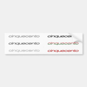 cinquecento witte decalen bumpersticker