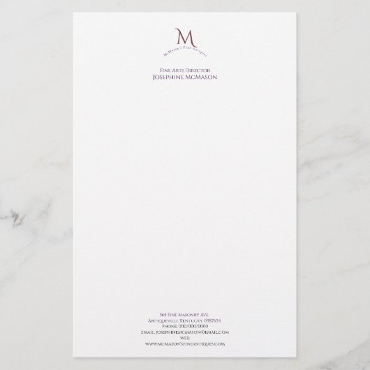 Cinzel Monogram Bedrijfsbriefpapier Briefpapier (Voorkant)