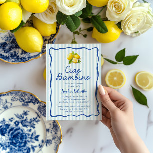 Cio Bambino Whimsical Italian Lemons Baby shower Kaart
