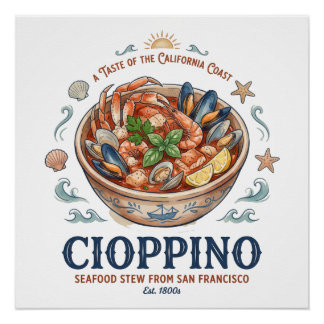 Cioppino, zeevruchtenstoofpot perfect poster