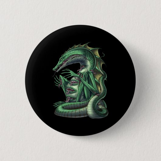 CipactliAztec Mythology Creature Cipactli Ronde Button 5,7 Cm (Voorkant)