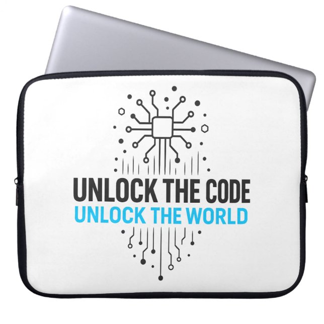 Cipher Revolution: Abstracte toegang tot de digita Laptop Sleeve (Voorkant)