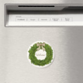 Cipreskrans met lint Aangepaste naam of groet Magneet (Insitu (Vaatwasser))