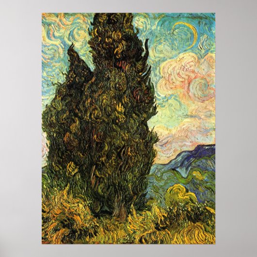 Cipressen door Vincent van Gogh Poster (Voorkant)