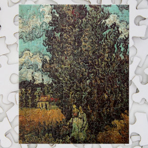 Cipressen en twee vrouwen van Vincent van Gogh Legpuzzel