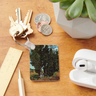 Cipressen met vrouwelijke figuren van Vincent van  Sleutelhanger