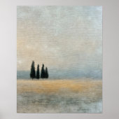 Cipressen op de Horizon Minimalistische Abstracte Poster (Voorkant)