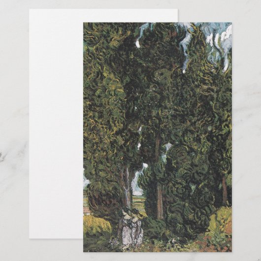Cipressen van Van Gogh Briefpapier (Voorkant / Achterkant)