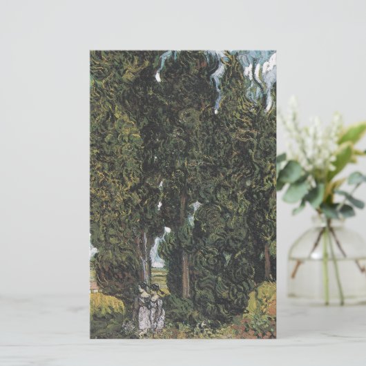 Cipressen van Van Gogh Briefpapier (Staand voorkant)