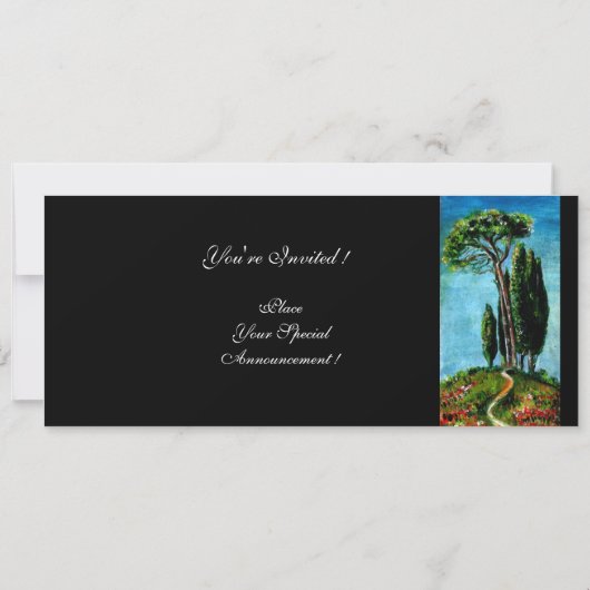 CIpressenbomen en mediterrane dennen in Toscane Kaart (Achterkant)