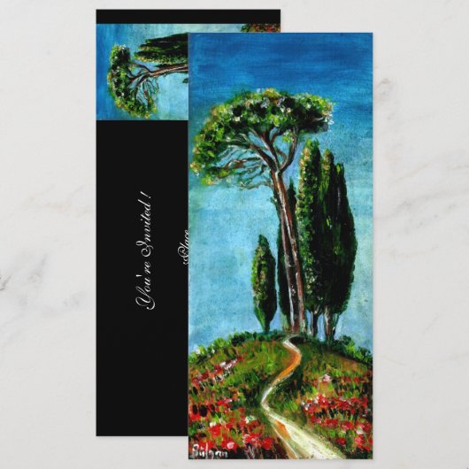 CIpressenbomen en mediterrane dennen in Toscane Kaart (Voorkant / Achterkant)