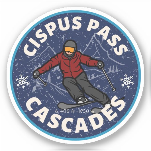 cipus pas ski washington alpiene proeven sticker (Voorkant)