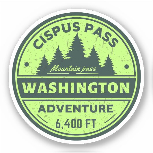 Cipus-pas wandelen Washington alpiene routes Sticker (Voorkant)
