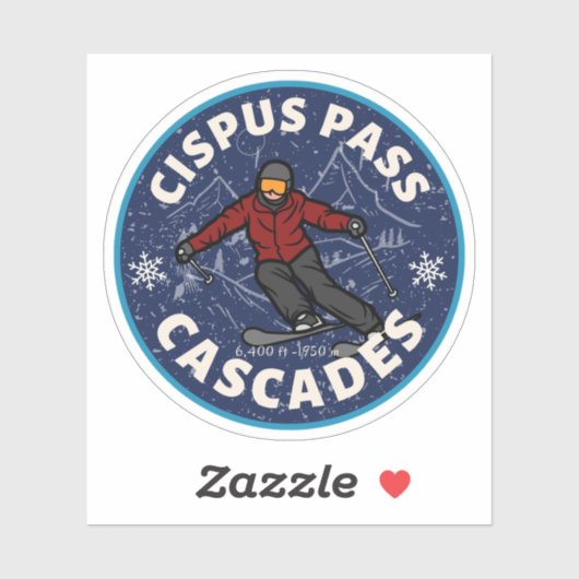 Cipus Pass Ski Washington Alpine Trials Sticker (Vel)