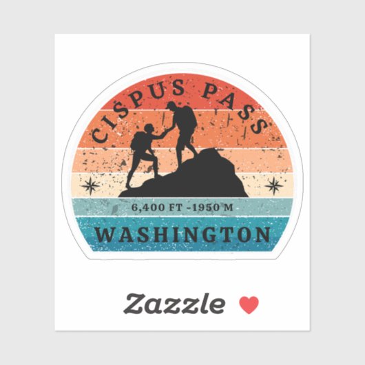 Cipus Pass wandeltocht Washington Alpine Trials Sticker (Vel)