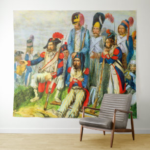 circa 1796 soldaten van Napoleon Wandkleed